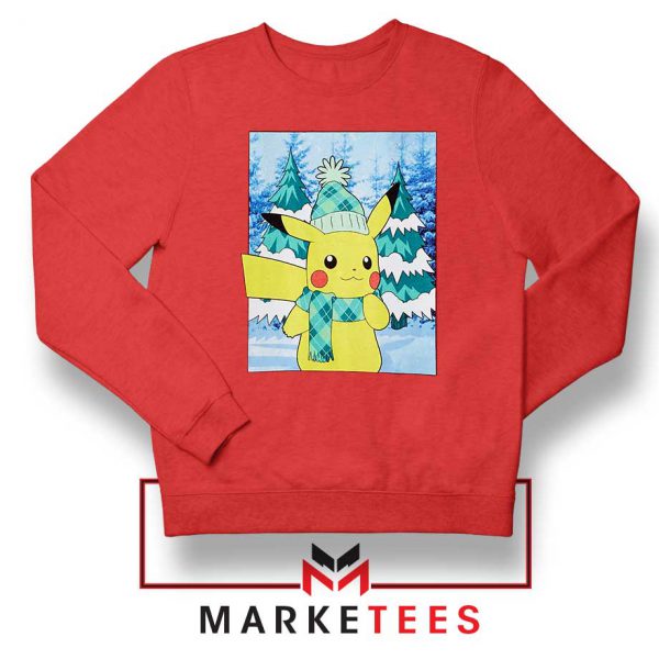 Pikachu Holiday Snowball Red Sweatshirt
