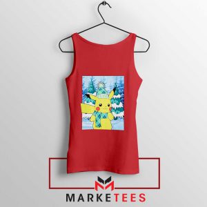 Pikachu Holiday Snowball Red Tank Top