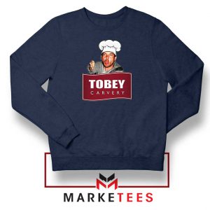 Tobey Maguire Carvery Navy Blue Sweatshirt