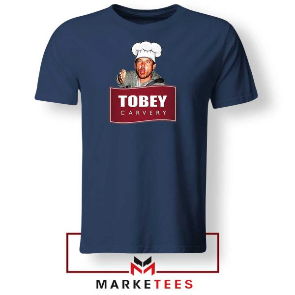 Tobey Maguire Carvery Navy Blue Tshirt