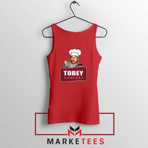 Tobey Maguire Carvery Red Tank Top