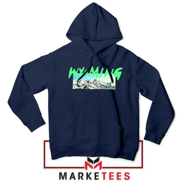 Wyoming Ye Mountains Navy Blue Hoodie