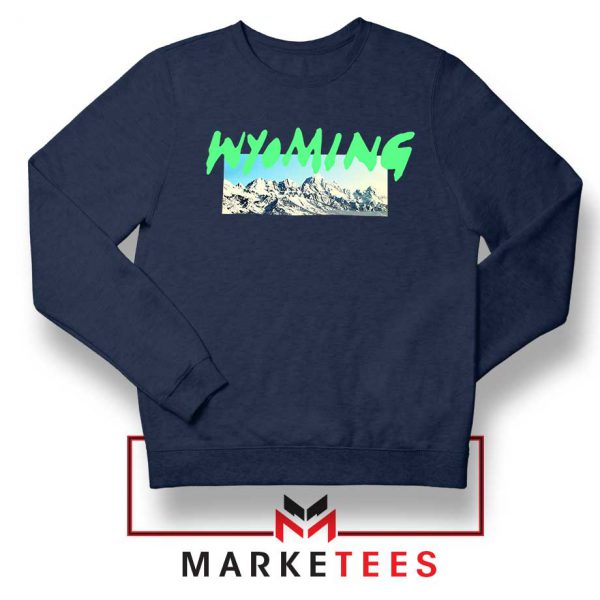 Wyoming Ye Mountains Navy Blue Sweater