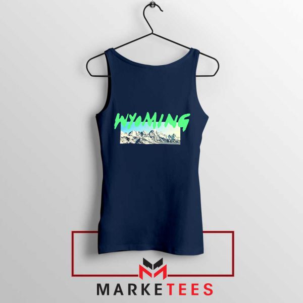 Wyoming Ye Mountains Navy Blue Tank Top