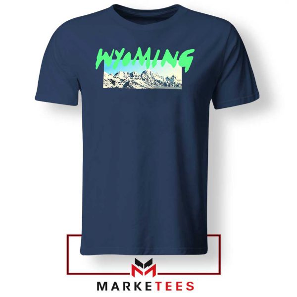 Wyoming Ye Mountains Navy Blue Tee