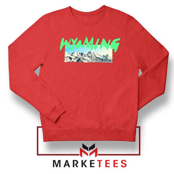 Wyoming Ye Mountains Red Sweater