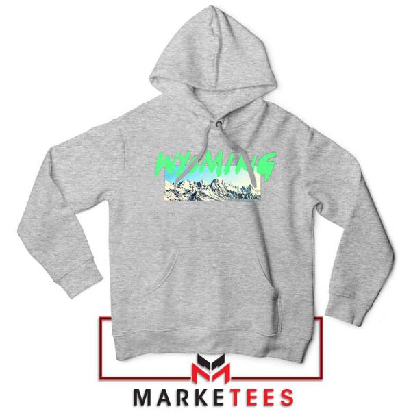 Wyoming Ye Mountains Sport Grey Hoodie