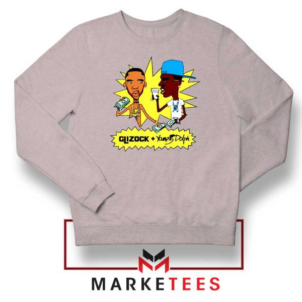 Young Dolph Key Glock Sport Grey Sweater