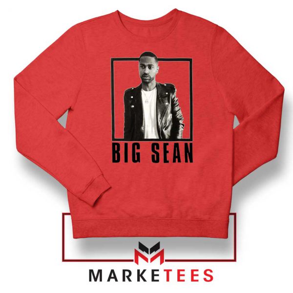 Big Sean Leather Jacket Red Sweatshirt