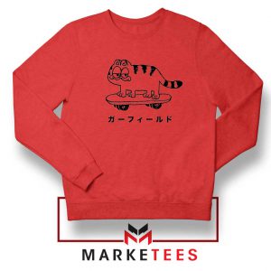 Cool Garfield Japanese Red Sweatshirt