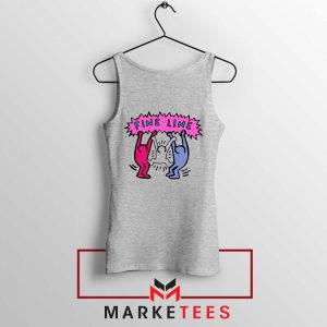 Fine Line Keith Haring Sport Grey Tank Top