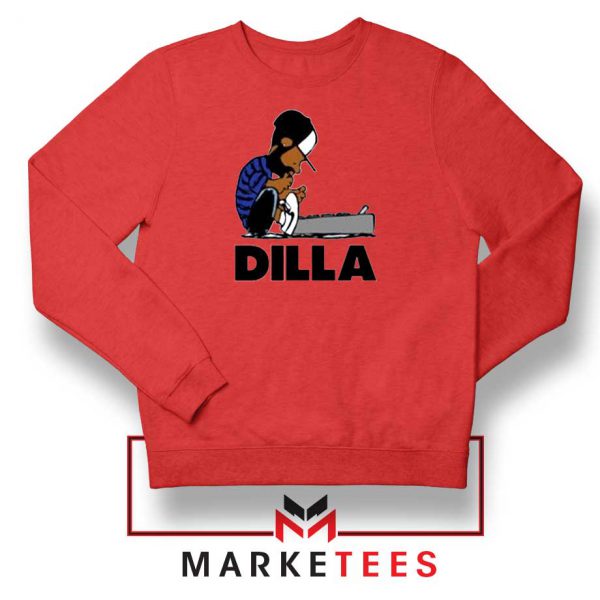 J Dilla Schroeder Graphic Red Sweatshirt