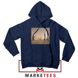 SpaceX Mars Fleet Graphic Navy Blue Hoodie