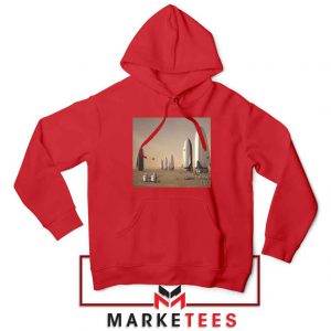 SpaceX Mars Fleet Graphic Red Hoodie