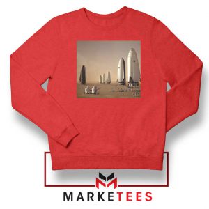 SpaceX Mars Fleet Graphic Red Sweater