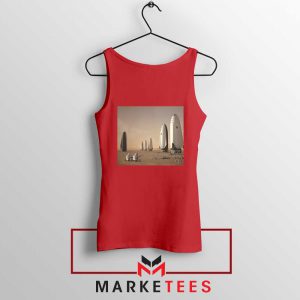 SpaceX Mars Fleet Graphic Red Top