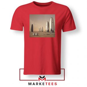 SpaceX Mars Fleet Graphic Red Tshirt