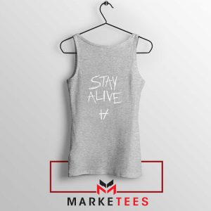 Stay Alive Lyrics Sport Grey Tank Top