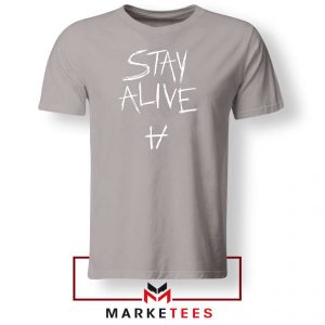 Stay Alive Lyrics Sport Grey Tee