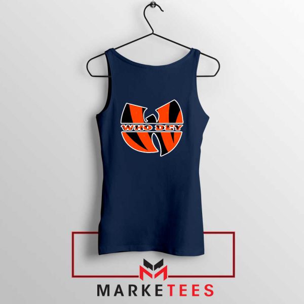 Who Dey Wutang Logo Navy Blue Tank Top