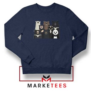 Bear Family Portrait Navy Blue Sweatshirt