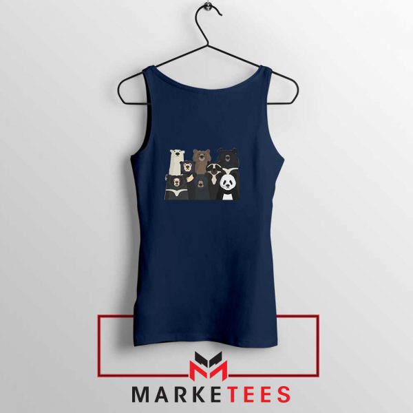 Bear Family Portrait Navy Blue Top