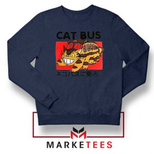 The Catbus Nekobasu Totoro Navy Blue Sweater