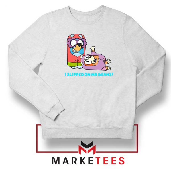 Dog Cartoon Bluey Heeler White Sweatshirt