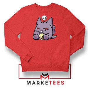 Gengar Cute Boba Red Sweater