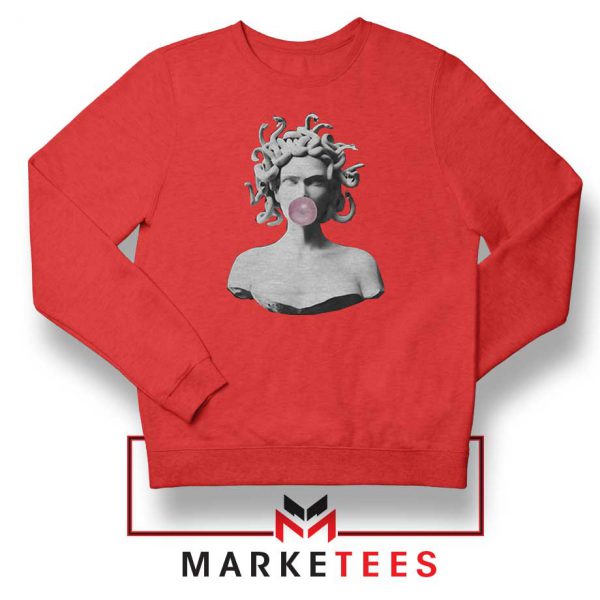 Medusa Blowing Bubblegum Red Sweater