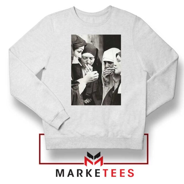 Vintage Nuns Smoking Poster Retro Edgy Wall Art T-Shirt