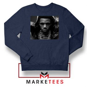 Rapper A Boogie Wit Da Hoodie Navy Blue Sweater