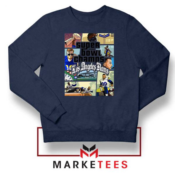 Super Bowl Rams Football Navy Blue Sweatshirt