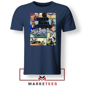 Super Bowl Rams Football Navy Blue Tee