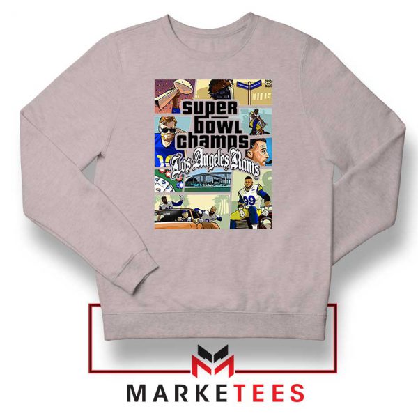 Super Bowl Rams Football Sport Grey Sweatshirt