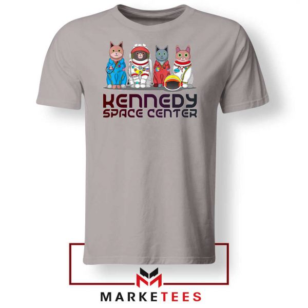 Cute Kennedy Space Center Cat Grey Tshirt