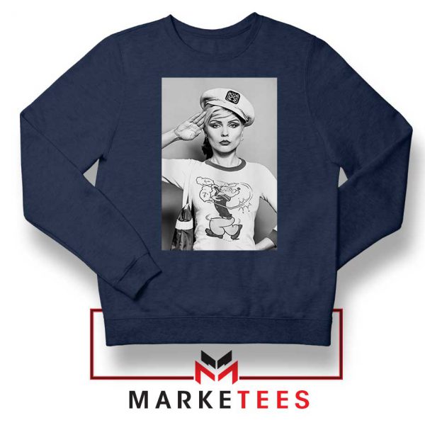 Debbie Harry Blondie Popeye Navy Blue Sweater