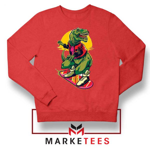 Marty McFly Dinosaur Red Sweater