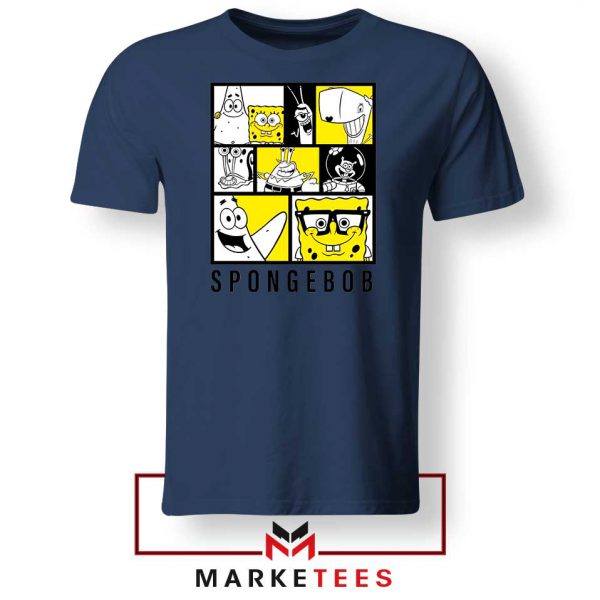 SpongeBob Yellow Characters Navy Blue Tee