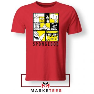 SpongeBob Yellow Characters Red Tee