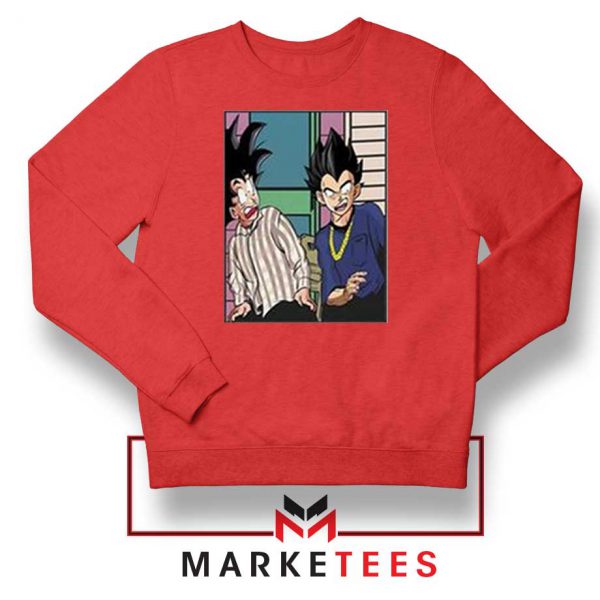 Goku and Vegeta Graphic Red Sweater