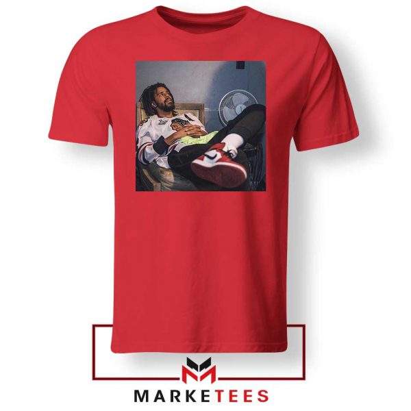 J Cole Design Sneaker Red Tee