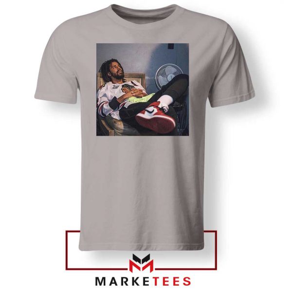 J Cole Design Sneaker Sport Grey Tee