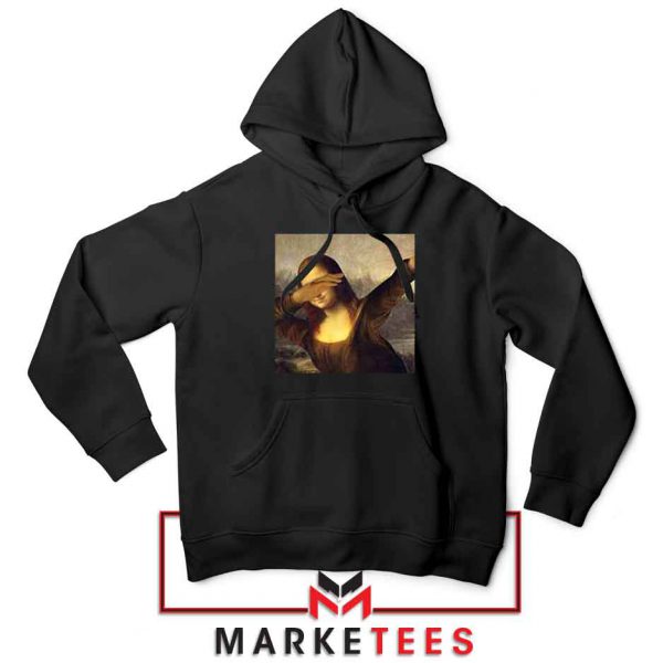 Monalisa Dabbing Meme Black Hoodie