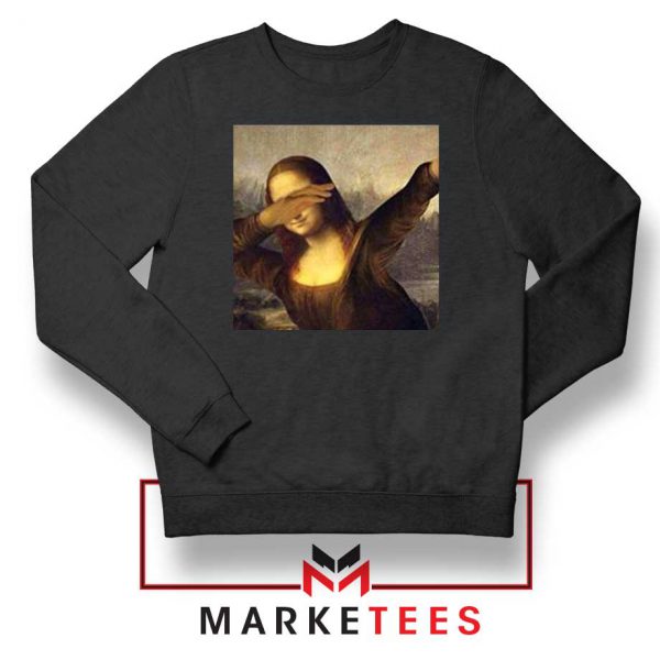 Monalisa Dabbing Meme Black Sweatshirt