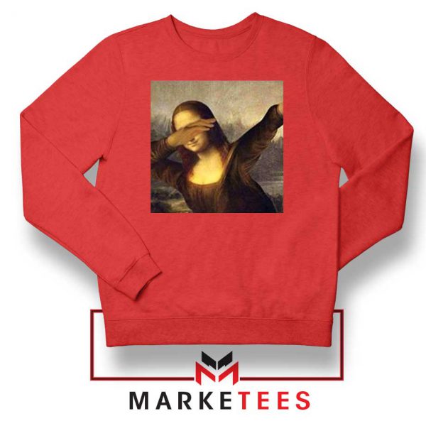 Monalisa Dabbing Meme Red Sweatshirt