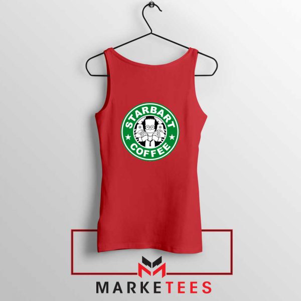 Starbart Simpson Coffee Red Tank Top
