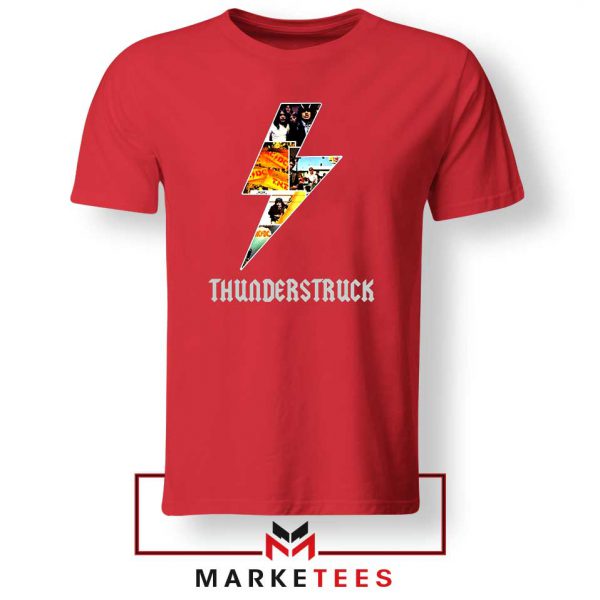 Thunderstruck Song ACDC Red Tee