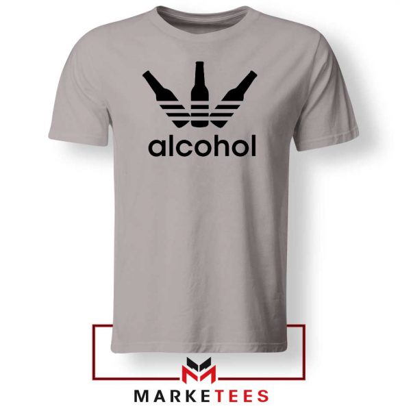 Alcohol Adidas Logo Grey Tshirt