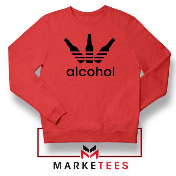 Alcohol Adidas Logo Red Sweatshirt